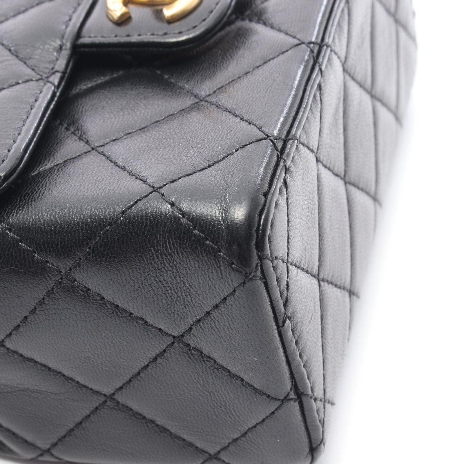 Chanel Shoulder Bag Quilted Small Flap Black Leather Chain — view 7