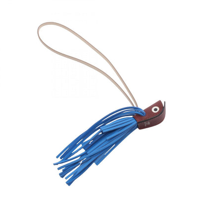 Hermes Charm Poisson Rouge Ache Blue Hydra Cles Keychain — view 2