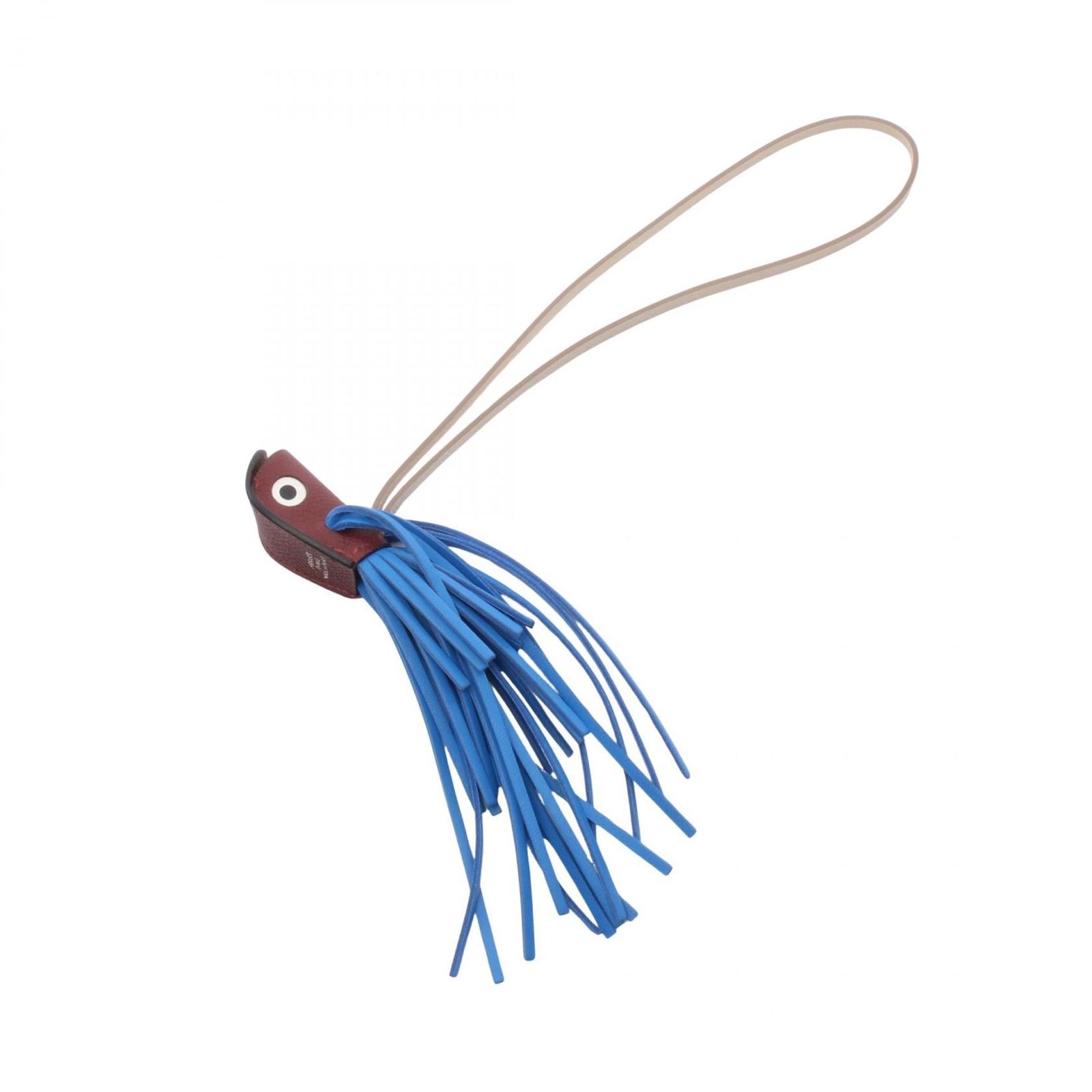 Hermes Charm Poisson Rouge Ache Blue Hydra Cles Keychain