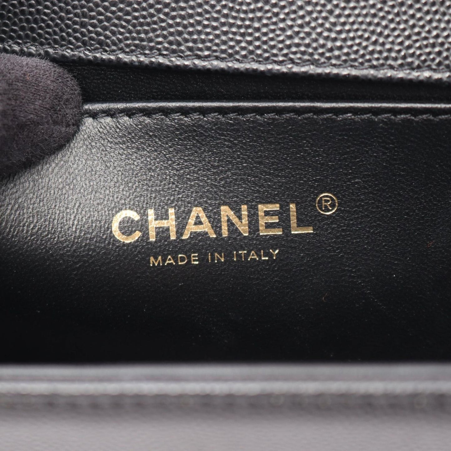 Chanel Shoulder Bag Boy Black Caviar Leather Boy Chain — view 4
