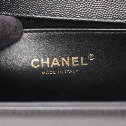 Chanel Shoulder Bag Boy Black Caviar Leather Boy Chain — view 4