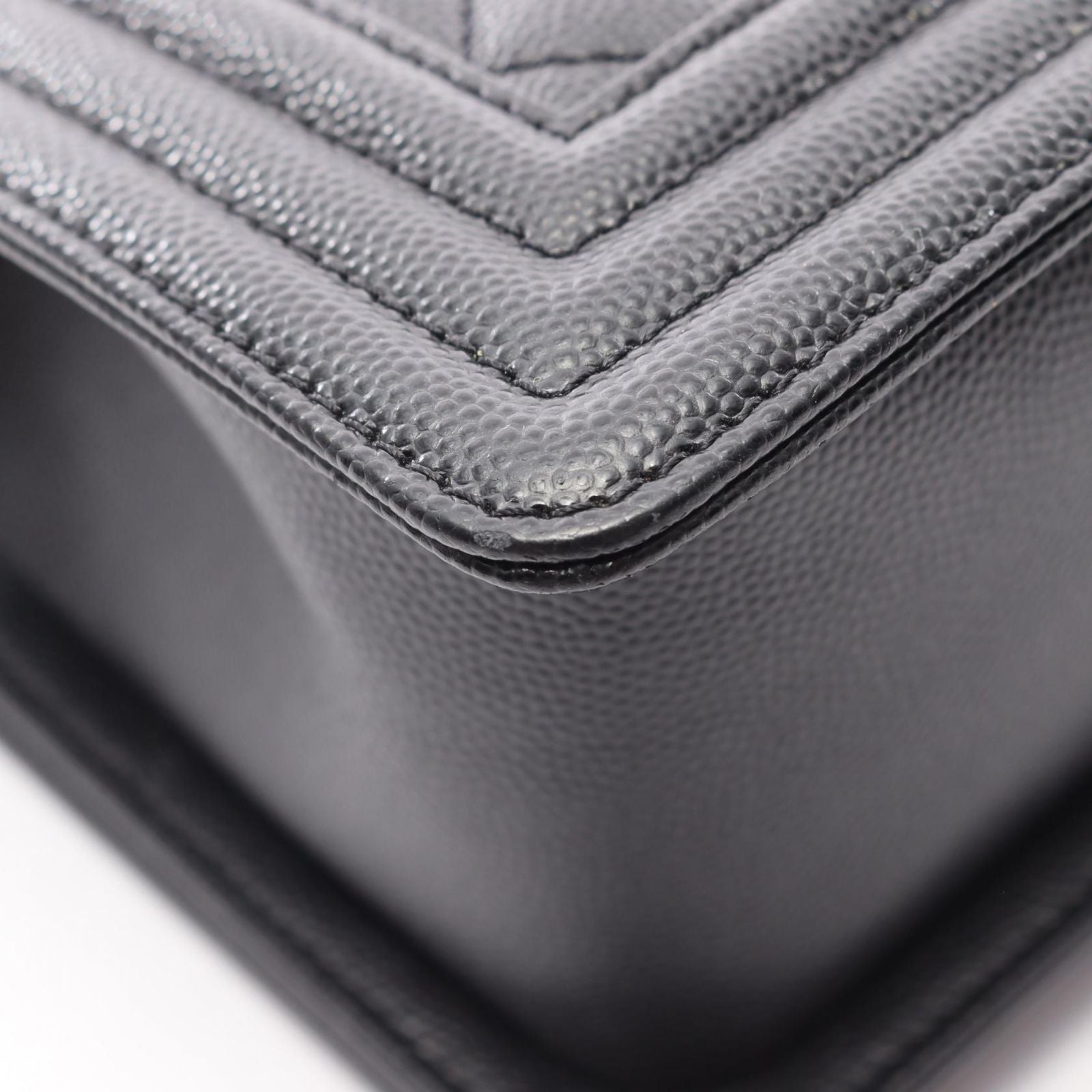 Chanel Shoulder Bag Boy Black Caviar Leather Boy Chain — view 9