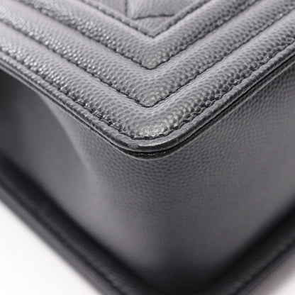 Chanel Shoulder Bag Boy Black Caviar Leather Boy Chain — view 9