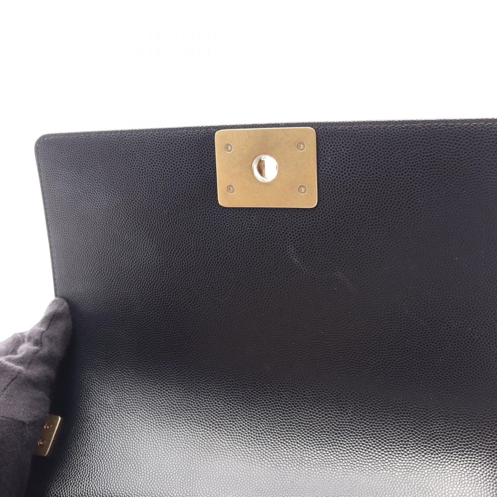 Chanel Shoulder Bag Boy Black Caviar Leather Boy Chain — view 8
