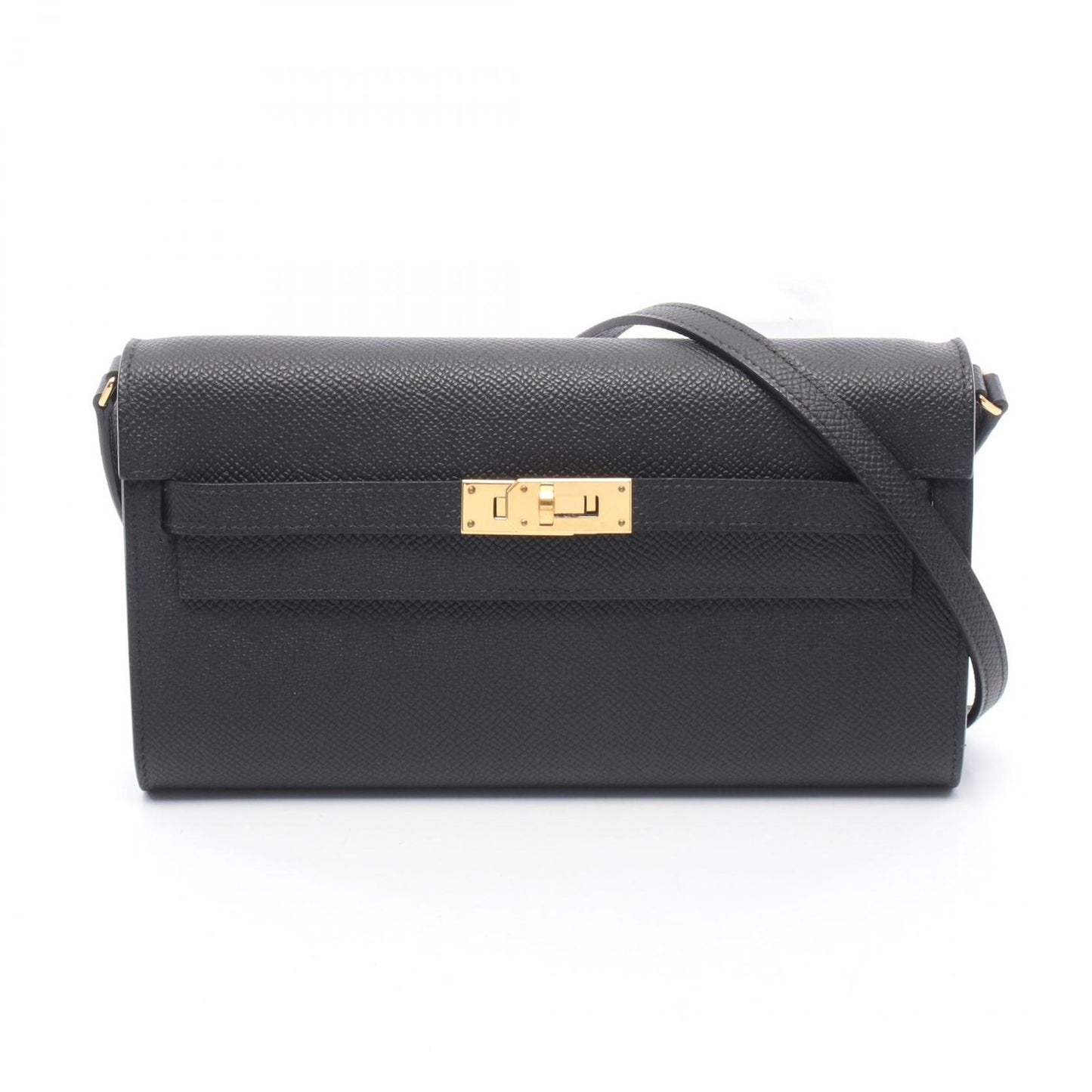 Hermes Shoulder Bag Kelly Tougo Black Leather Calf