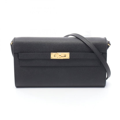 Hermes Shoulder Bag Kelly Tougo Black Leather Calf