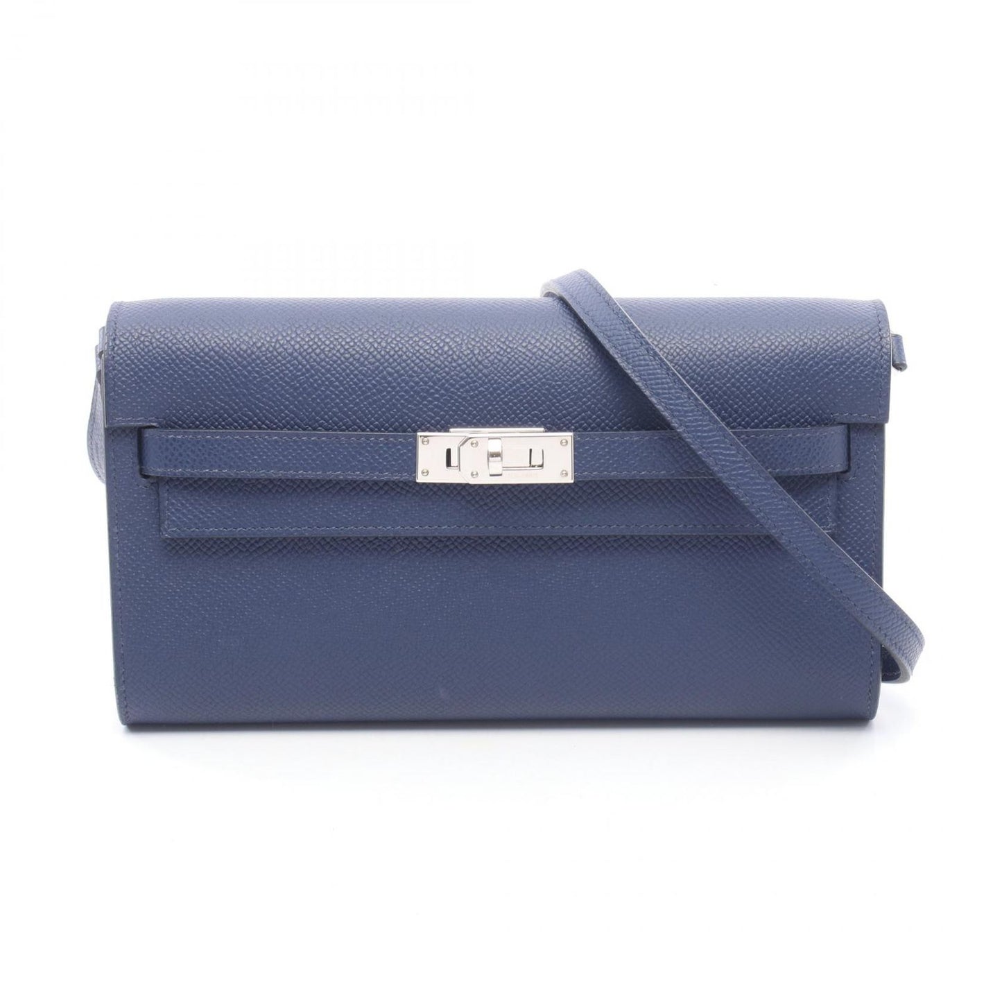 Hermes Shoulder Bag Kelly Tougo Blue Leather Calf Saffiano