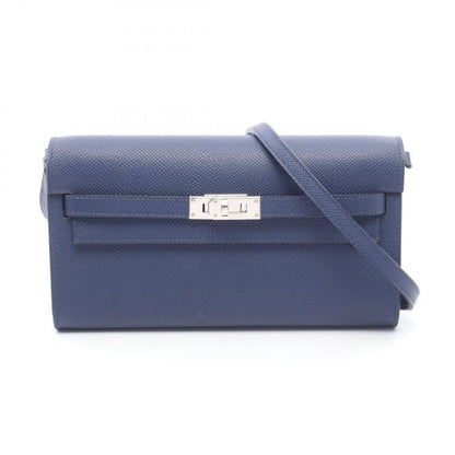 Hermes Shoulder Bag Kelly Tougo Blue Leather Calf Saffiano