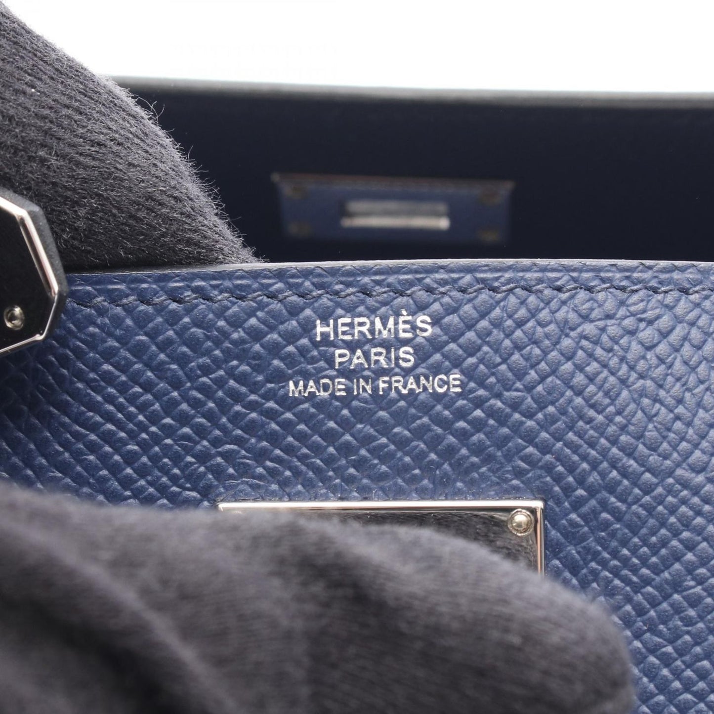 Hermes Shoulder Bag Kelly Tougo Blue Leather Calf Saffiano — view 4