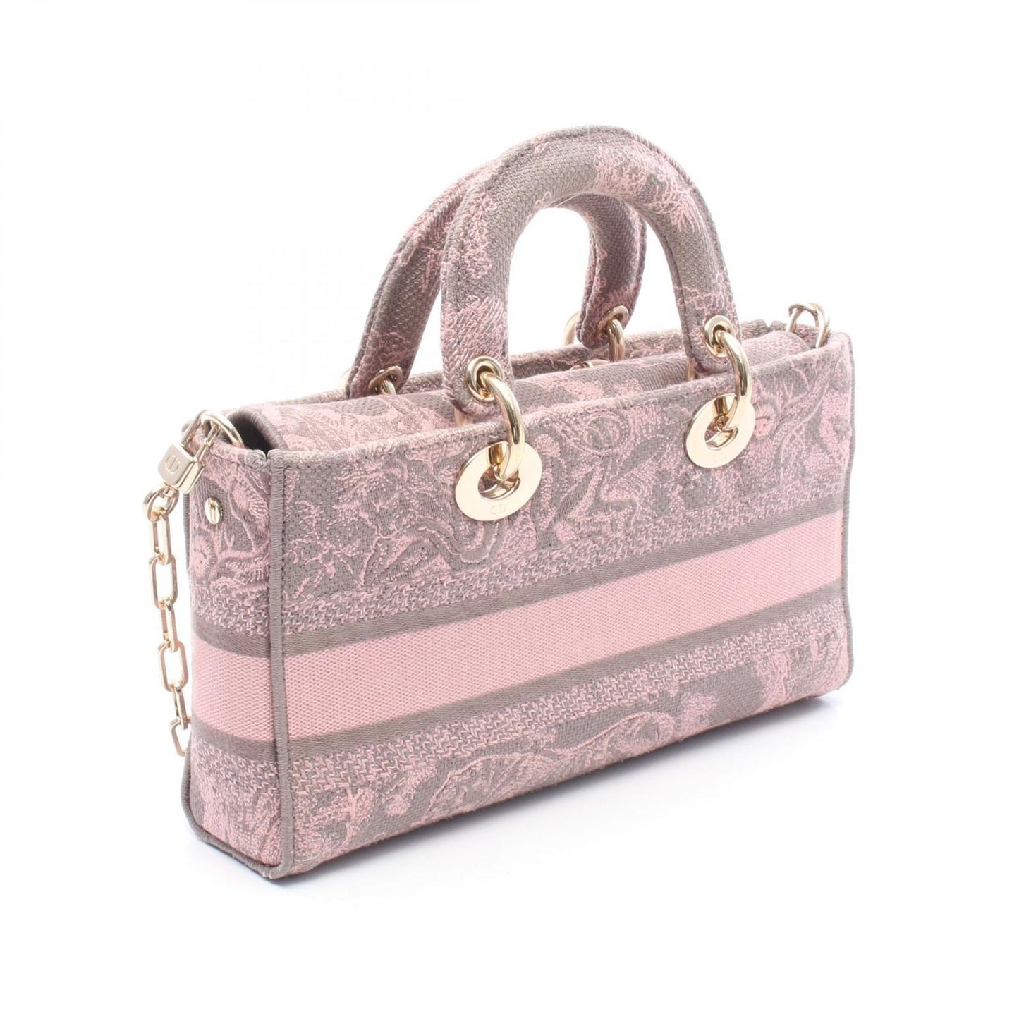 Dior Handbag Lady D-joy 2-Way Pink Gray Canvas — view 2