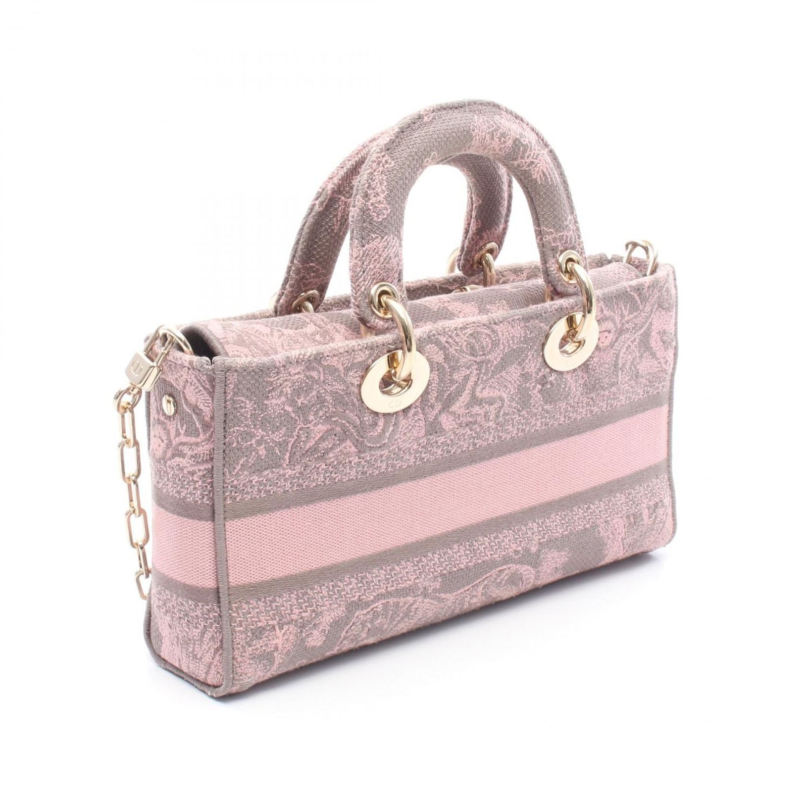 Dior Handbag Lady D-joy 2-Way Pink Gray Canvas — view 2