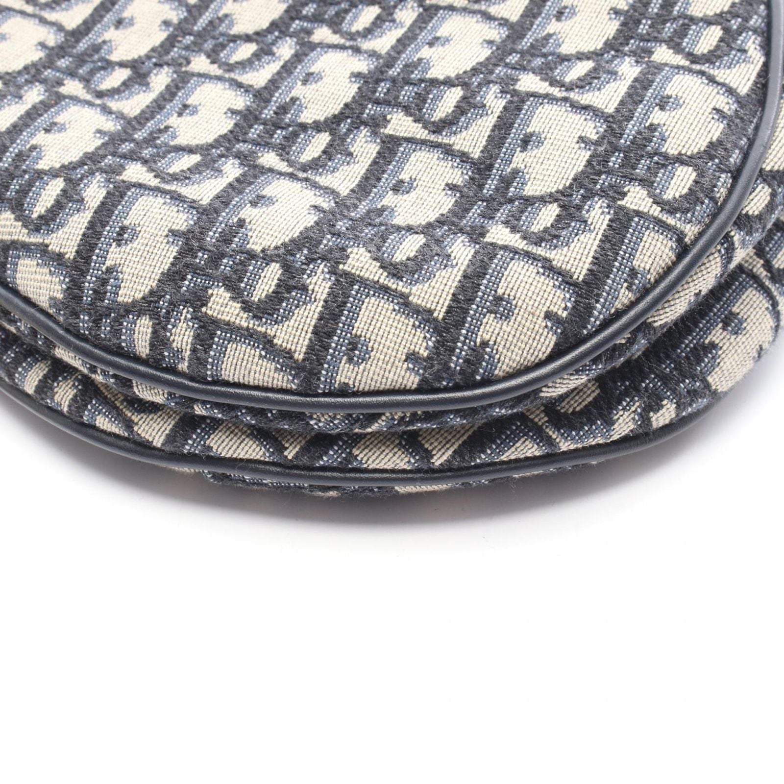 Dior Handbag Saddle Oblique Navy Canvas Leather — view 7