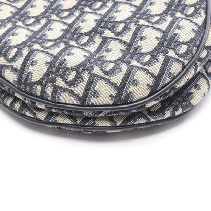 Dior Handbag Saddle Oblique Navy Canvas Leather — view 7