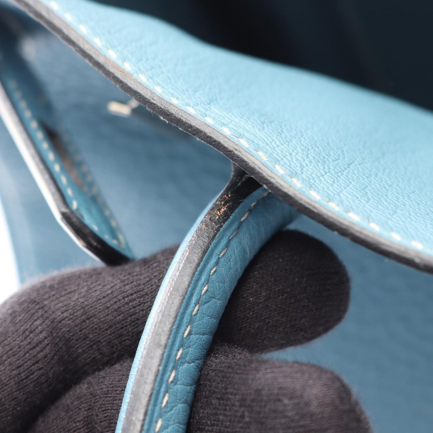 Hermes Handbag Birkin 30 Blue Jean Leather — view 7