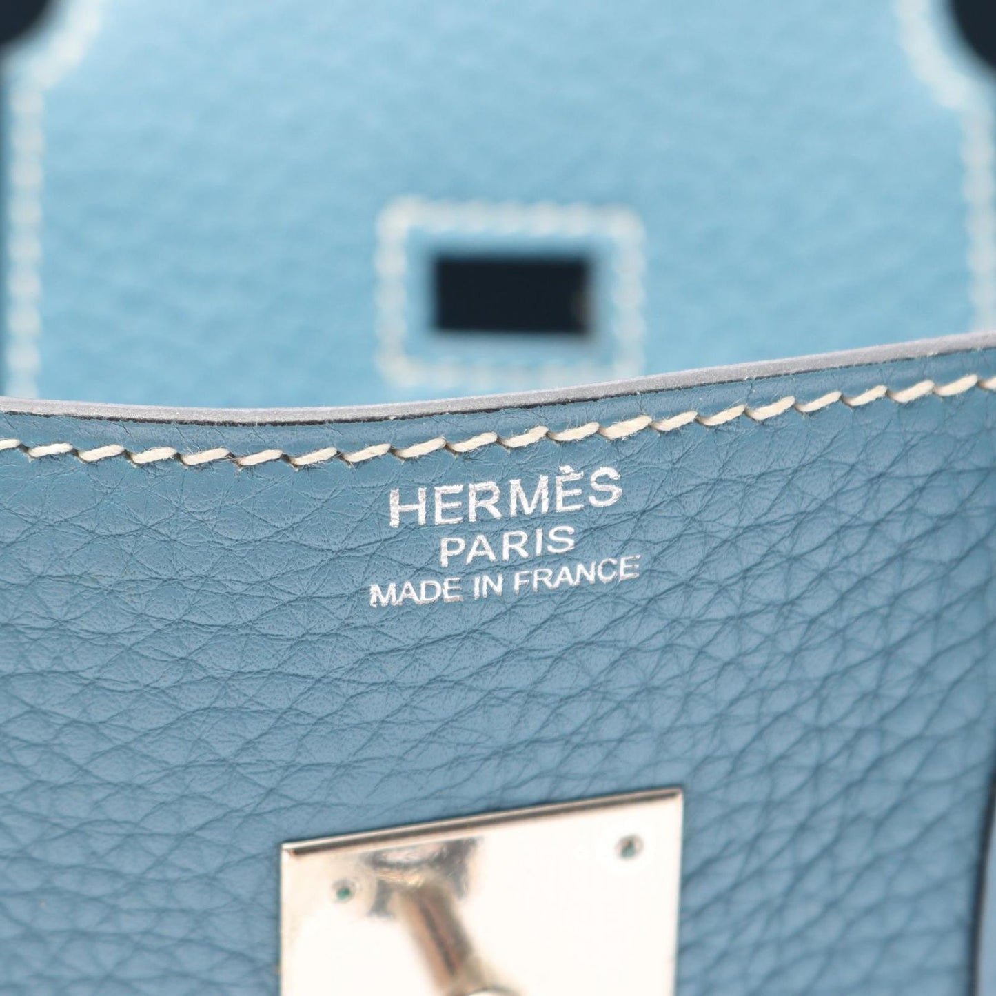 Hermes Handbag Birkin 30 Blue Jean Leather — view 4