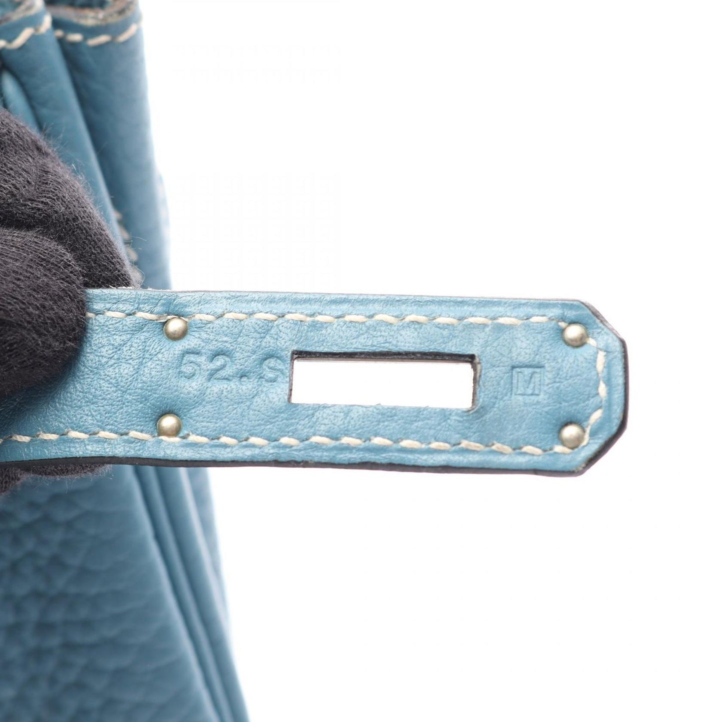 Hermes Handbag Birkin 30 Blue Jean Leather — view 5