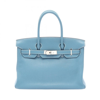 Hermes Handbag Birkin 30 Blue Jean Leather