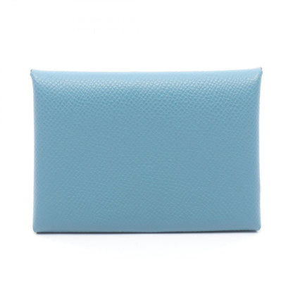 Hermes Coin Case Calvi Duo New Blue Jean Leather Calf