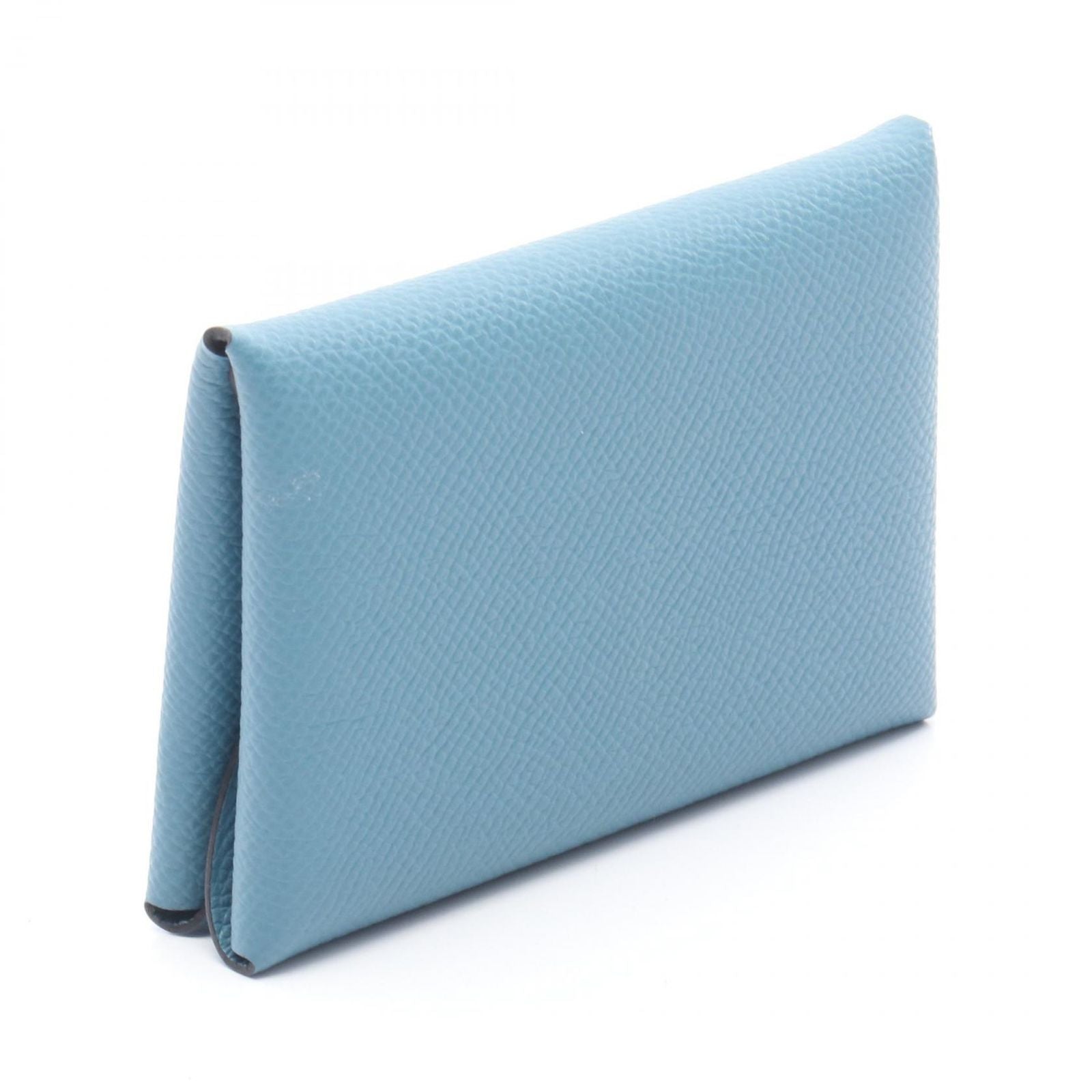 Hermes Coin Case Calvi Duo New Blue Jean Leather Calf — view 2