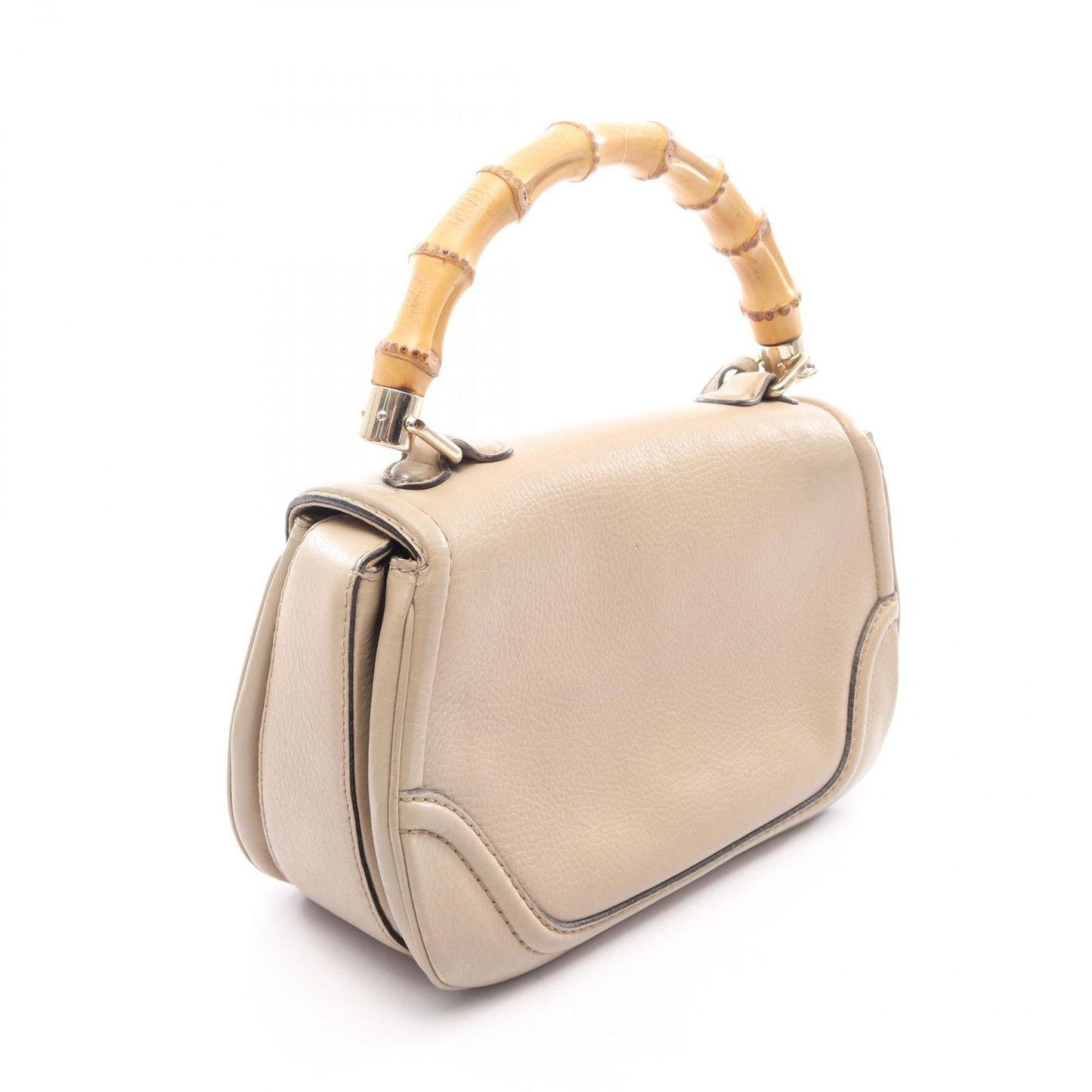 Gucci Handbag New Bambbu 2-Way Gray Leather Hand — view 2