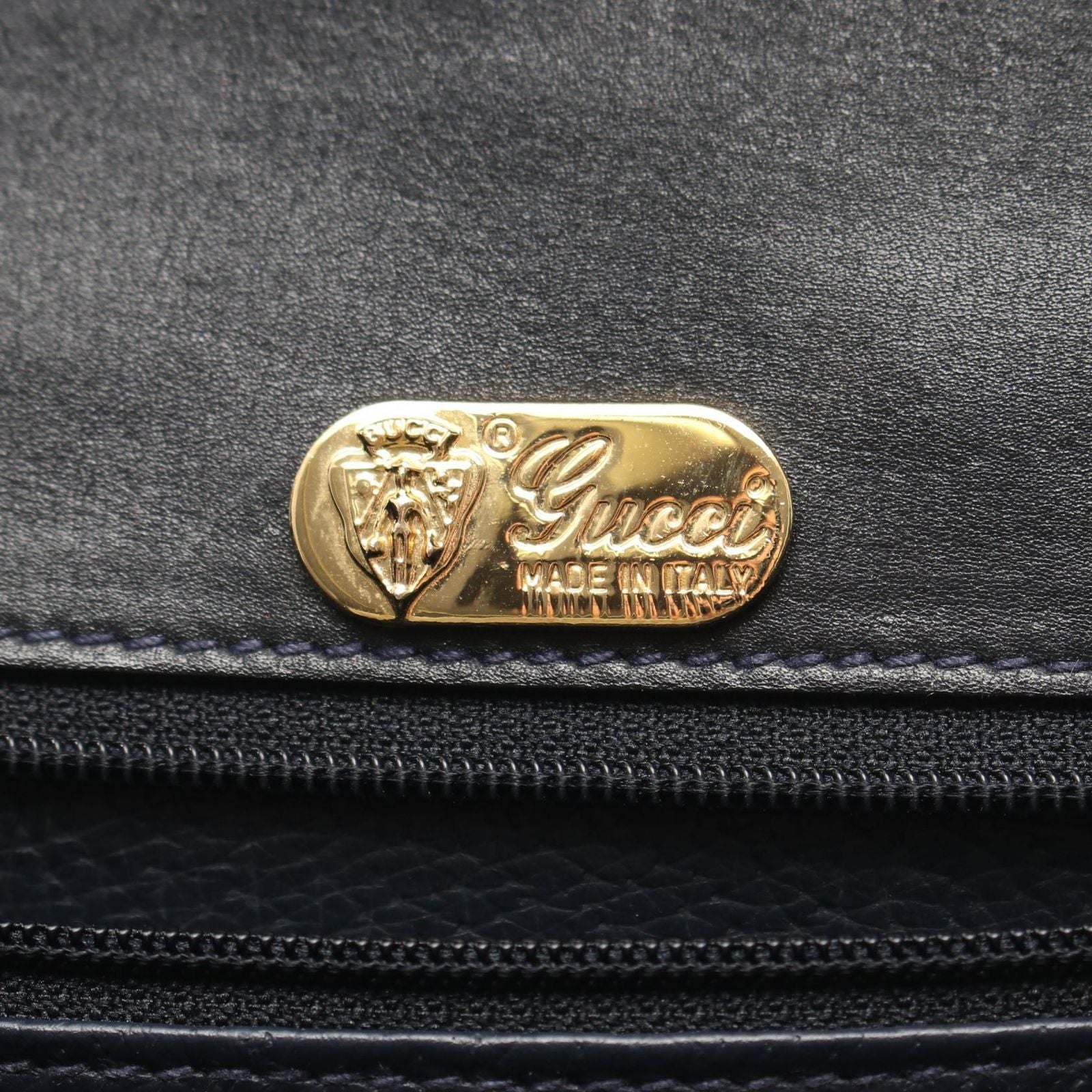 Gucci Handbag Vintage Bamboo 2-Way 000 46 Navy Leather Shoulder — view 4