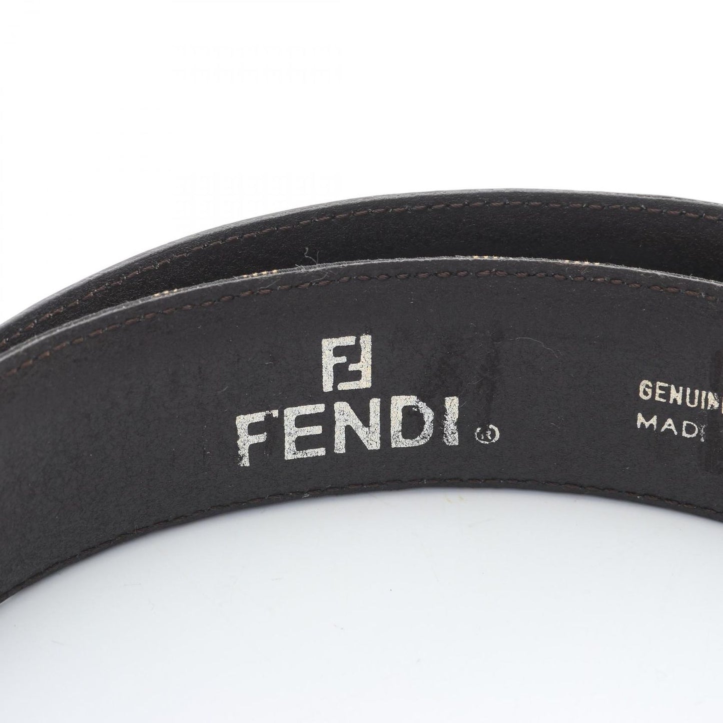 Fendi Belt Zucca Gold Canvas Leather — view 4