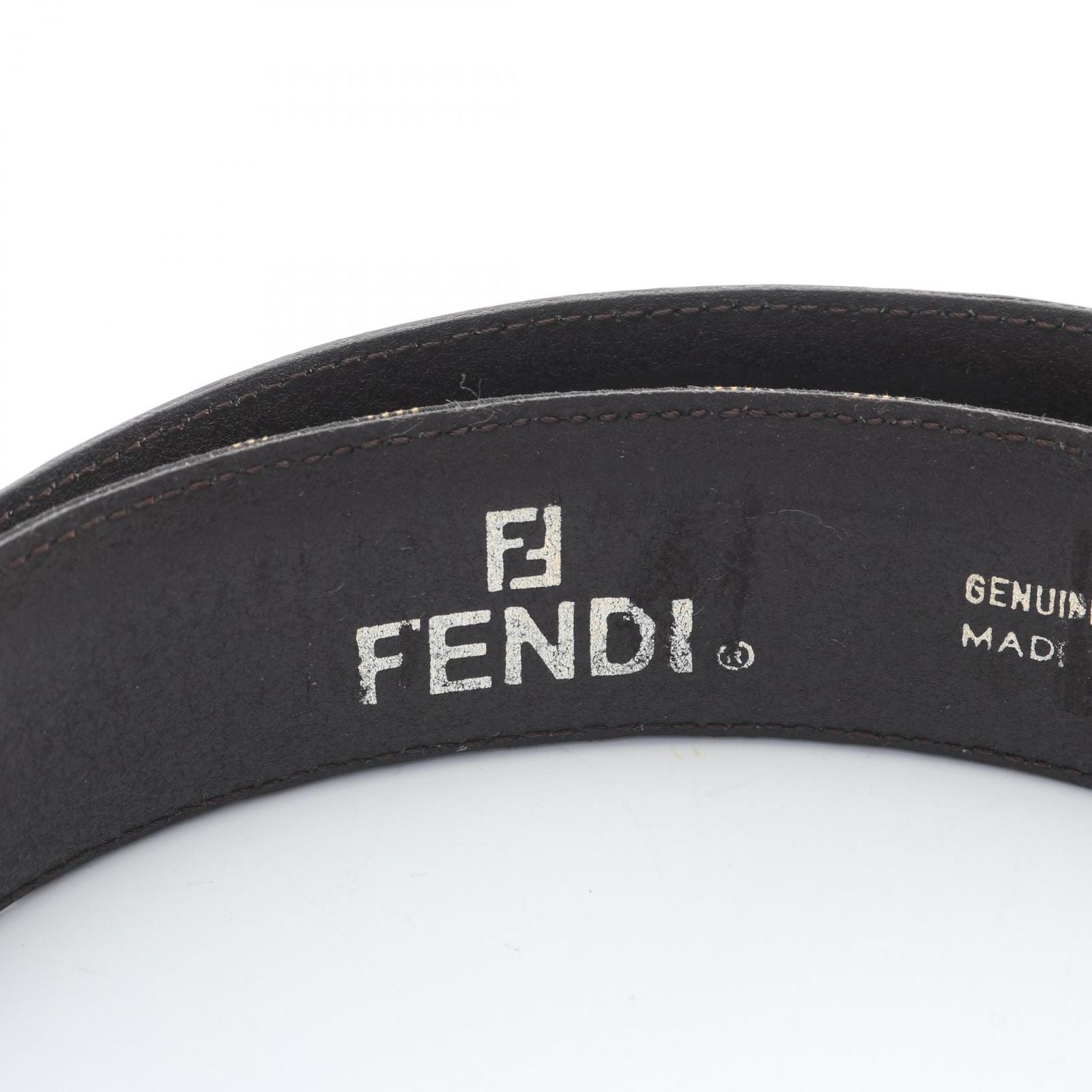 Fendi Belt Zucca Gold Canvas Leather — view 4