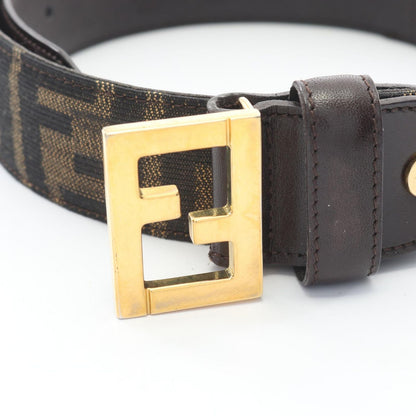 Fendi Belt Zucca Gold Canvas Leather — view 2