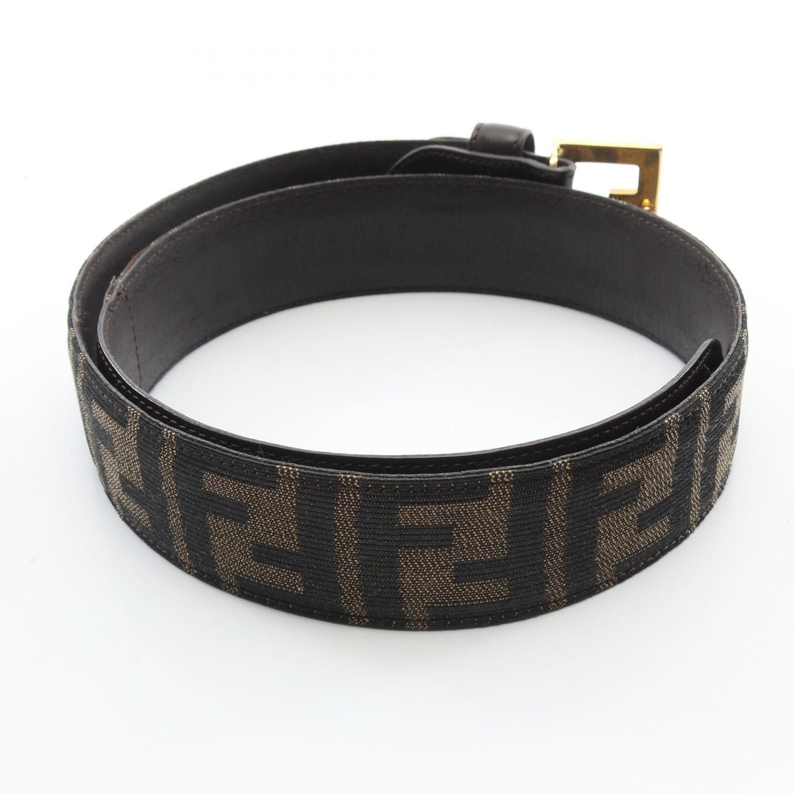 Fendi Belt Zucca Gold Canvas Leather — view 8