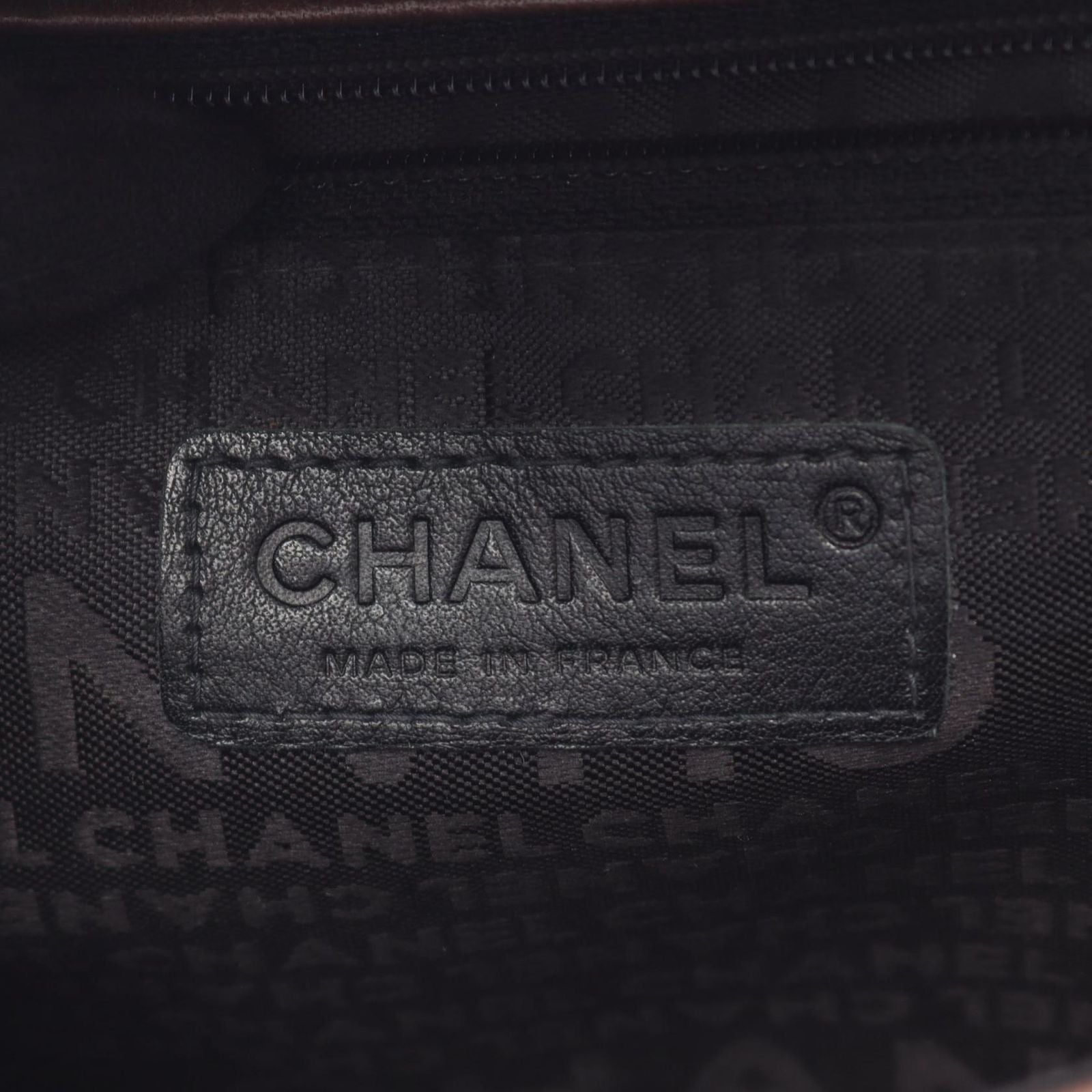 Chanel Shoulder Bag CC Logo Icon Motif Limited Dark Brown Leather Chain — view 4