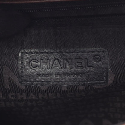 Chanel Shoulder Bag CC Logo Icon Motif Limited Dark Brown Leather Chain — view 4