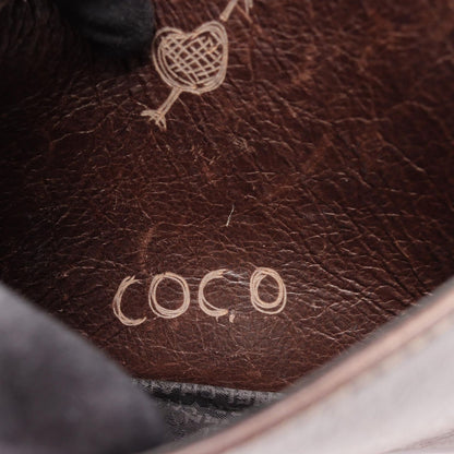 Chanel Shoulder Bag CC Logo Icon Motif Limited Dark Brown Leather Chain — view 6