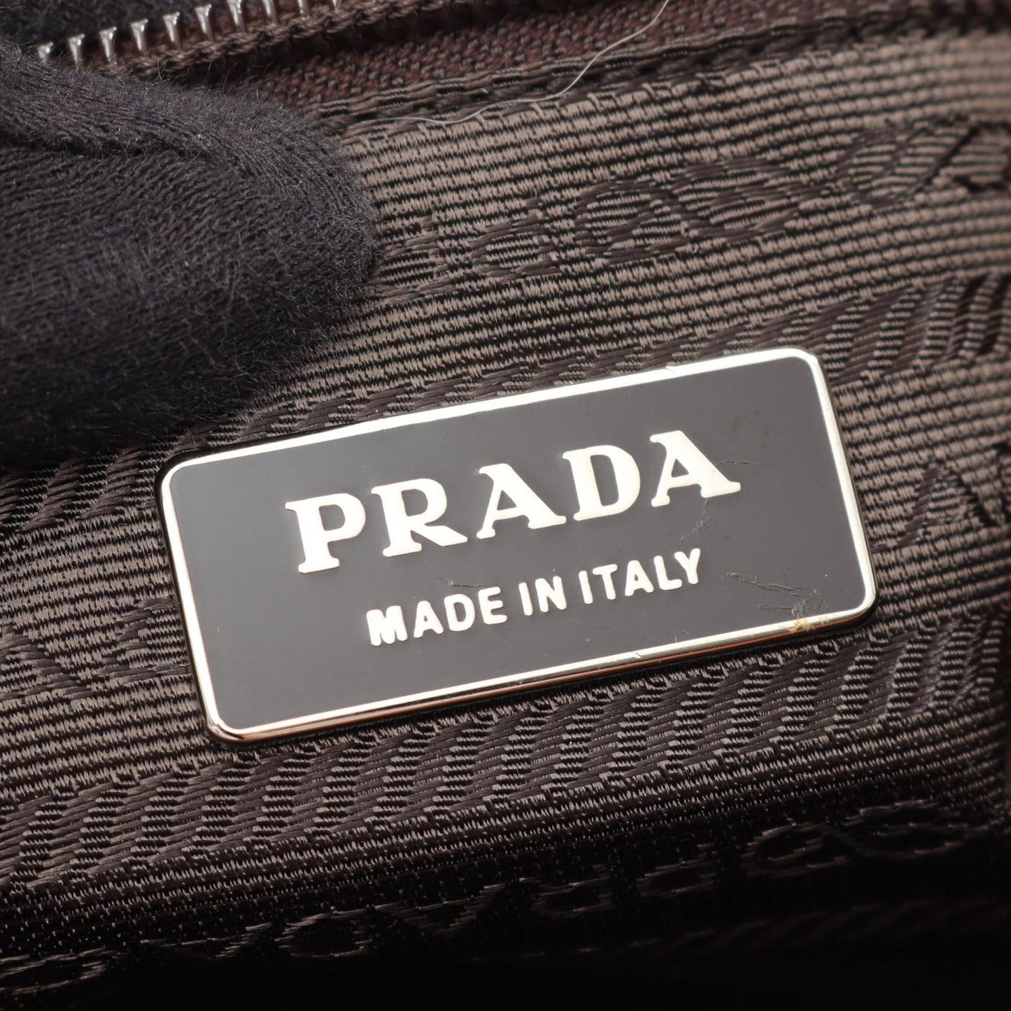 Prada Shoulder Bag Canapa Soft Beige Orange Canvas Leather Triangle Logo — view 4