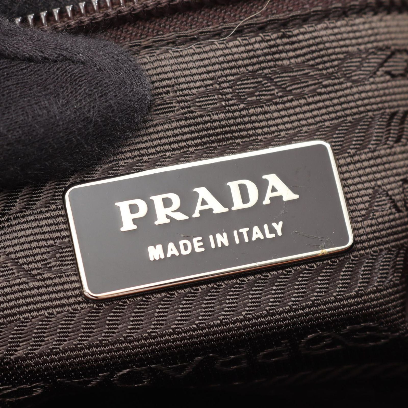Prada Shoulder Bag Canapa Soft Beige Orange Canvas Leather Triangle Logo — view 4