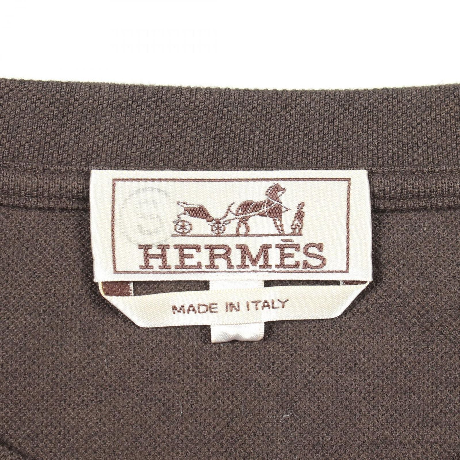 Hermes Short Sleeve T-Shirt Leather Patch Crew Neck Cotton — view 3