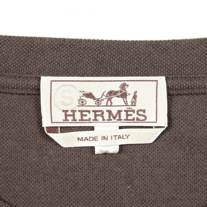 Hermes Short Sleeve T-Shirt Leather Patch Crew Neck Cotton — view 3