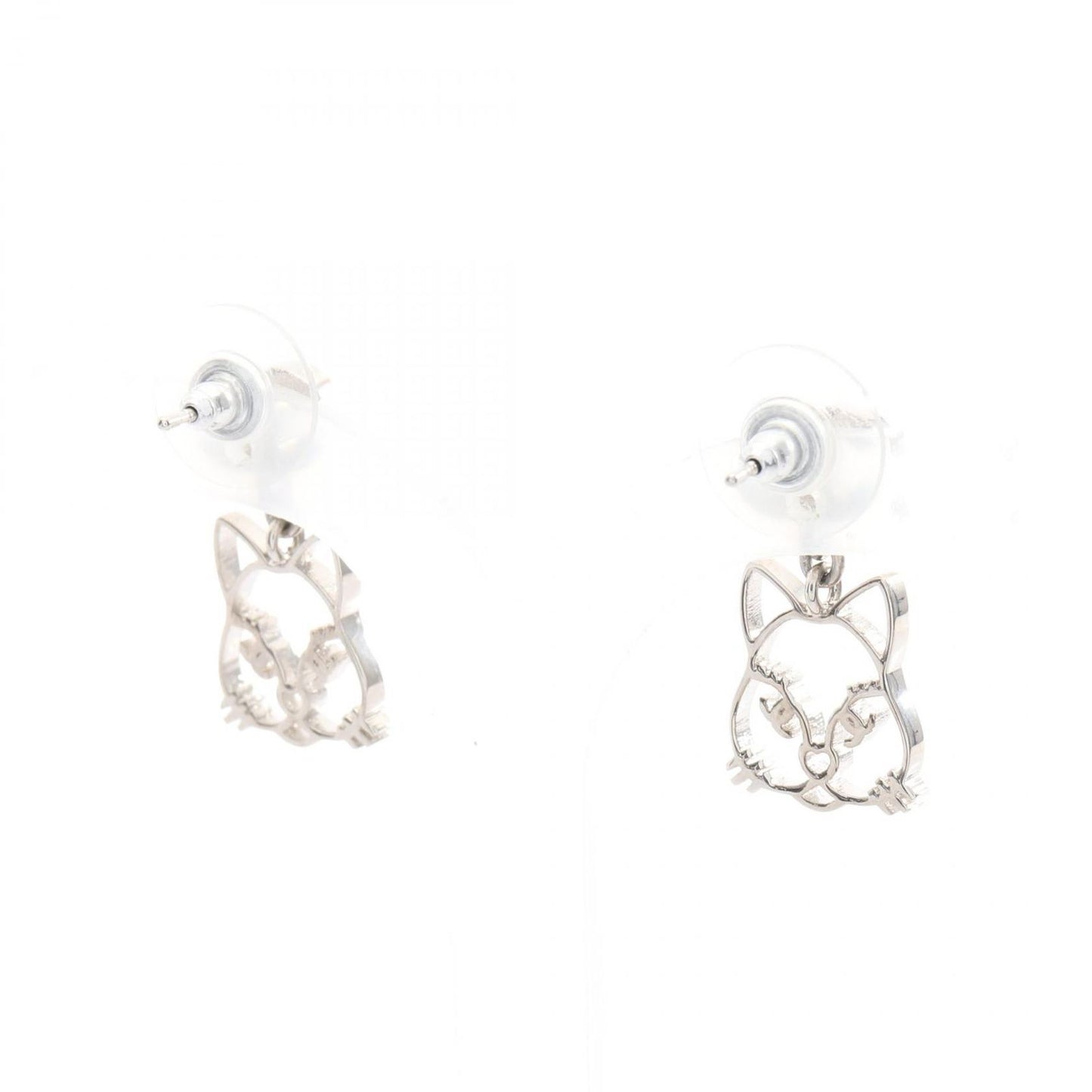 Chanel Earrings CC Logo Cat Stainless Steel — view 2