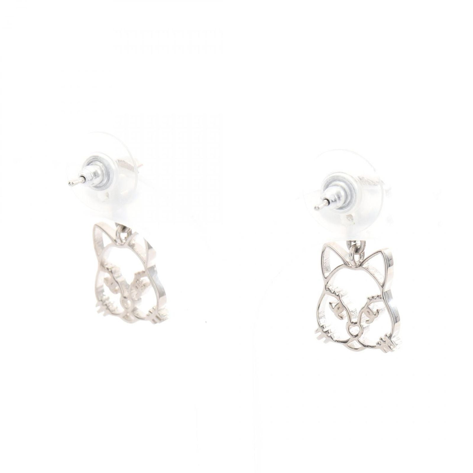 Chanel Earrings CC Logo Cat Stainless Steel — view 2
