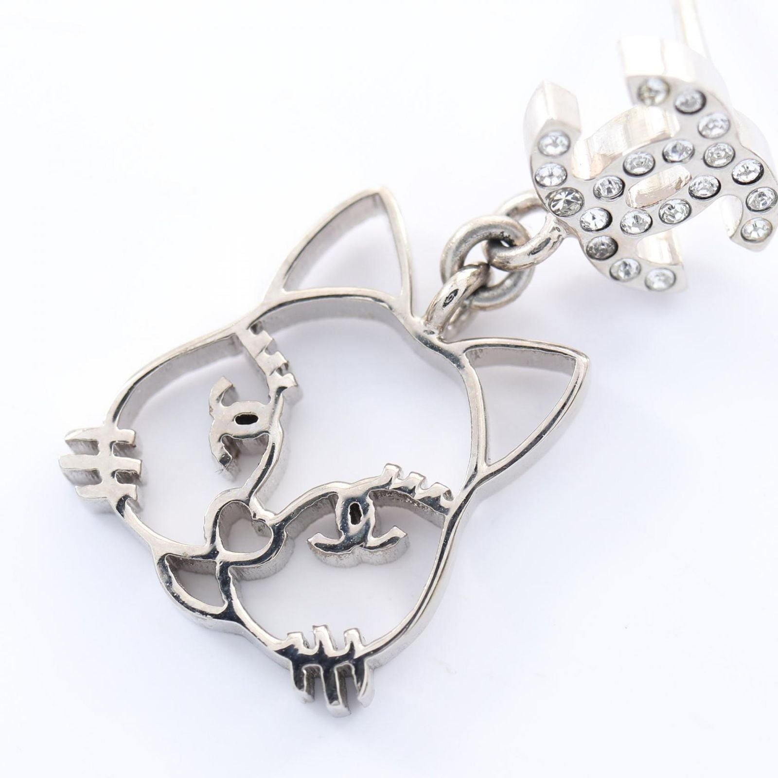 Chanel Earrings CC Logo Cat Stainless Steel — view 6