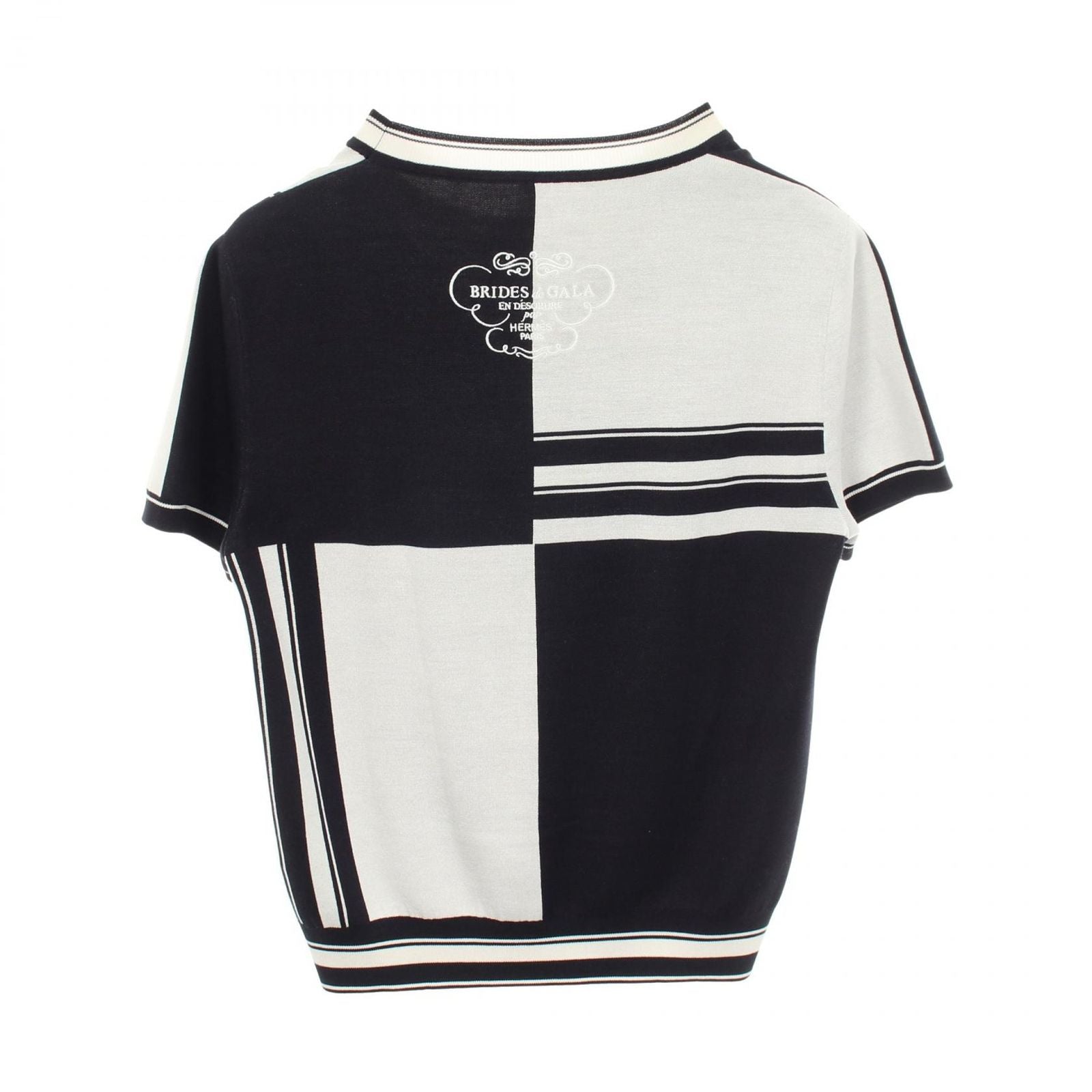 Hermes Knit en Desordre Finesse Short Sleeve Black Silk Sweater — view 2