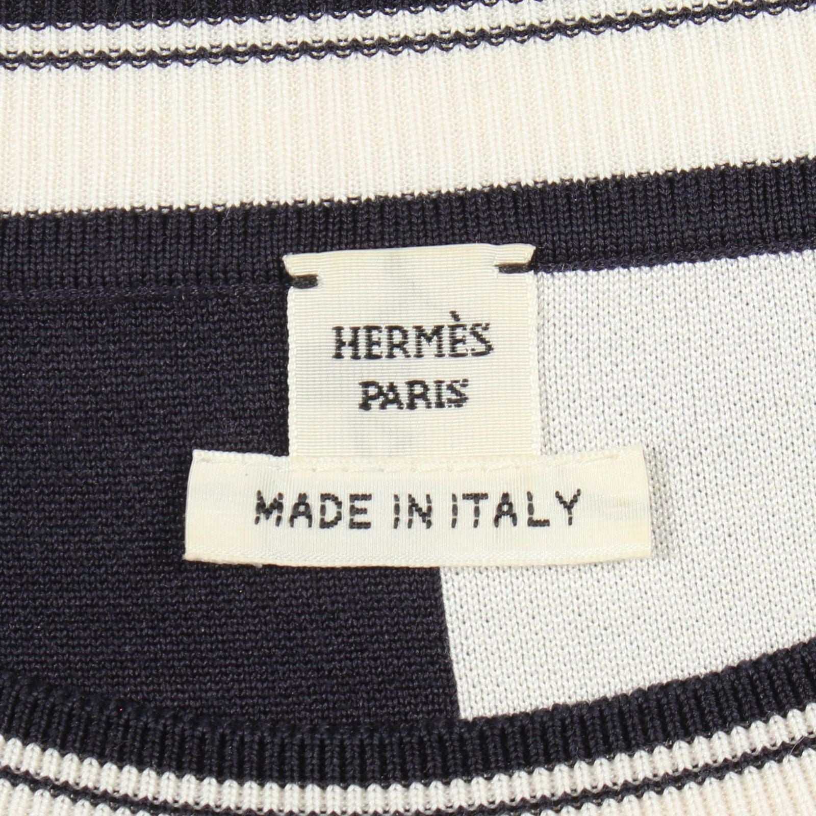 Hermes Knit en Desordre Finesse Short Sleeve Black Silk Sweater — view 3