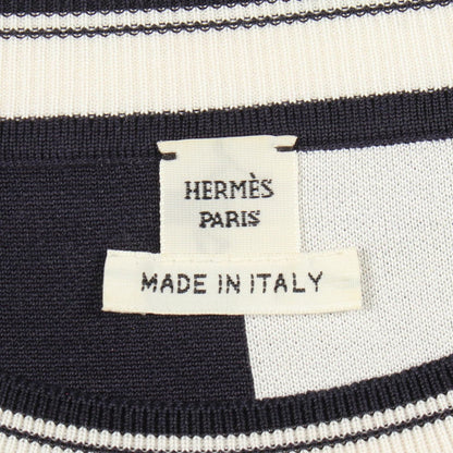 Hermes Knit en Desordre Finesse Short Sleeve Black Silk Sweater — view 3