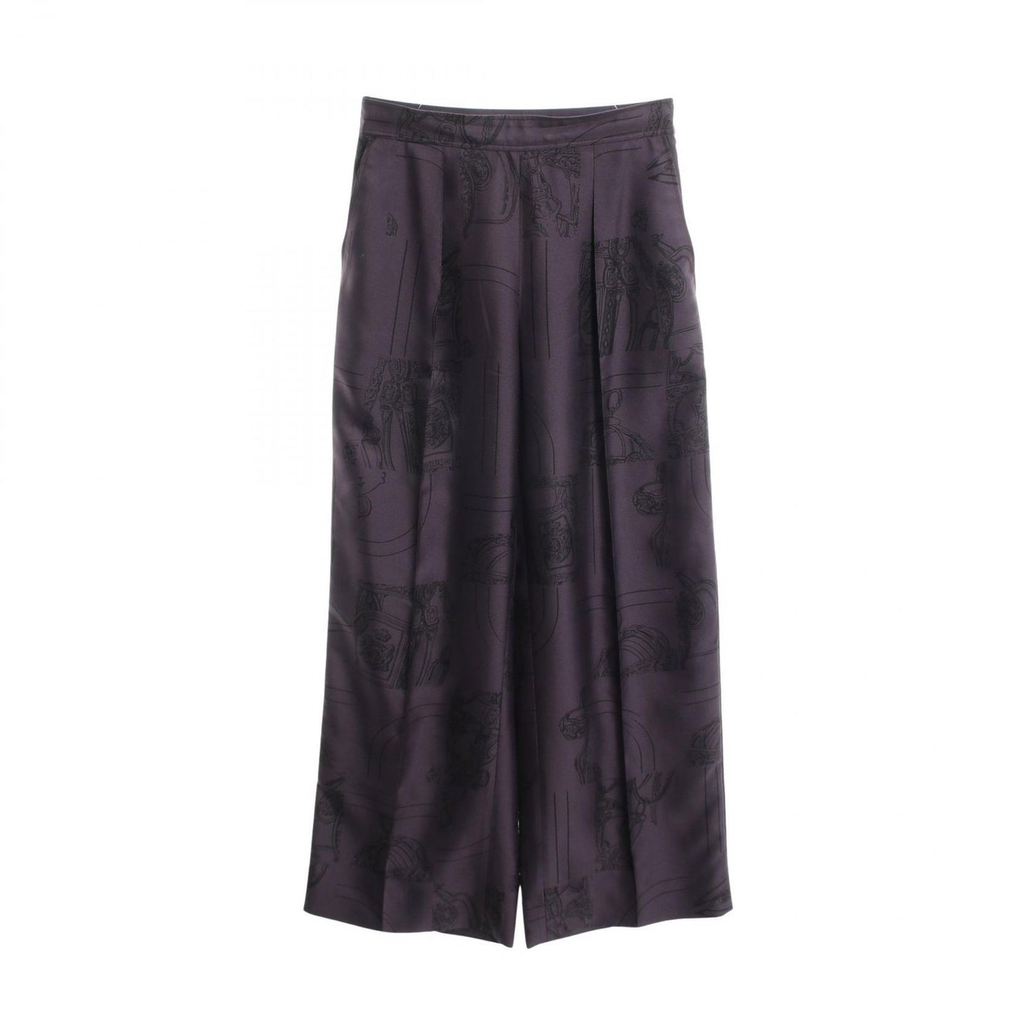 Hermes Pants en Desordre Finesse Twill Lane Purple Silk