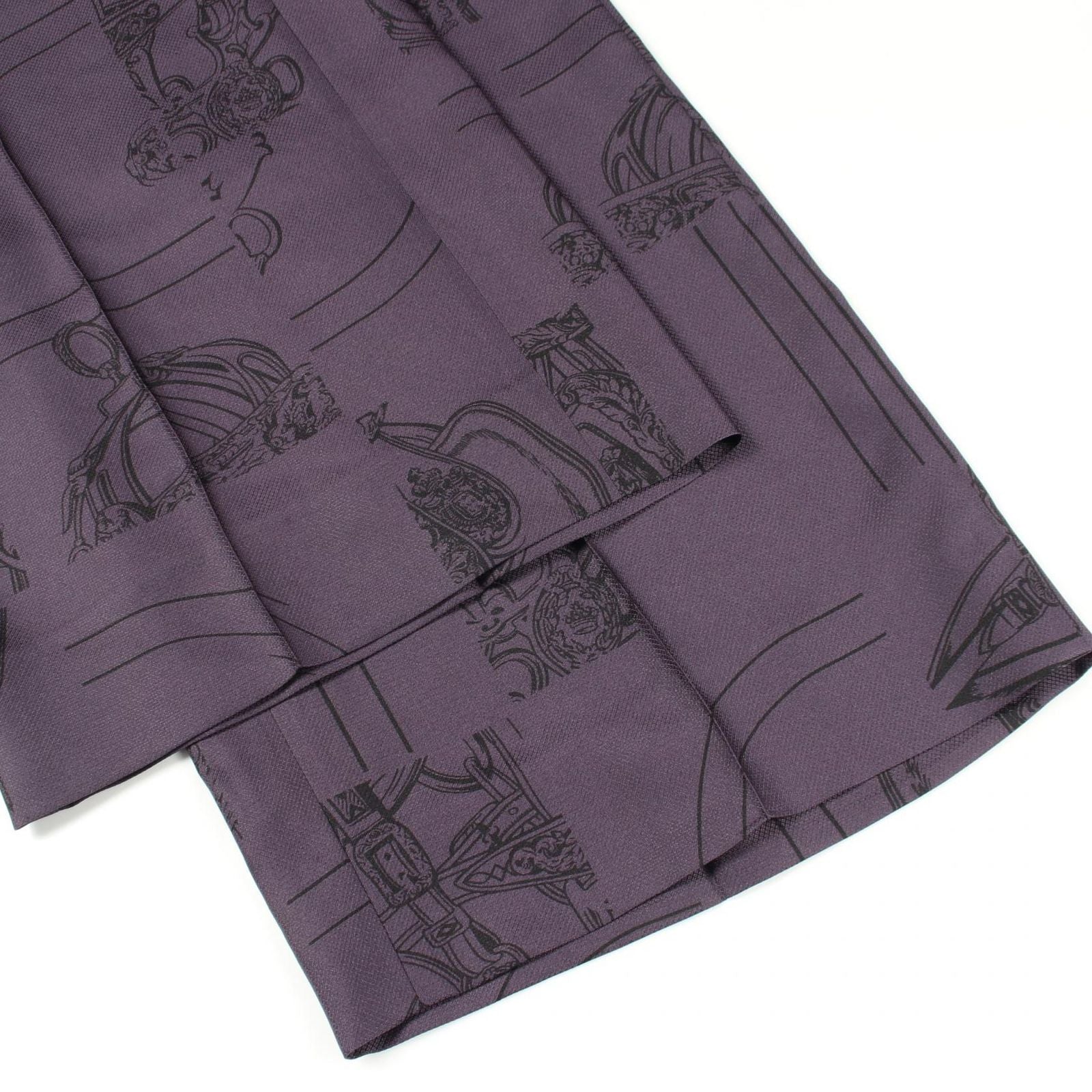 Hermes Pants en Desordre Finesse Twill Lane Purple Silk — view 5
