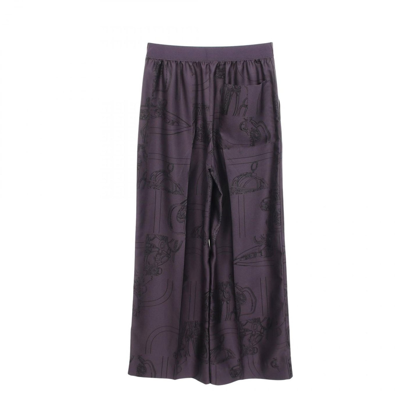 Hermes Pants en Desordre Finesse Twill Lane Purple Silk — view 2
