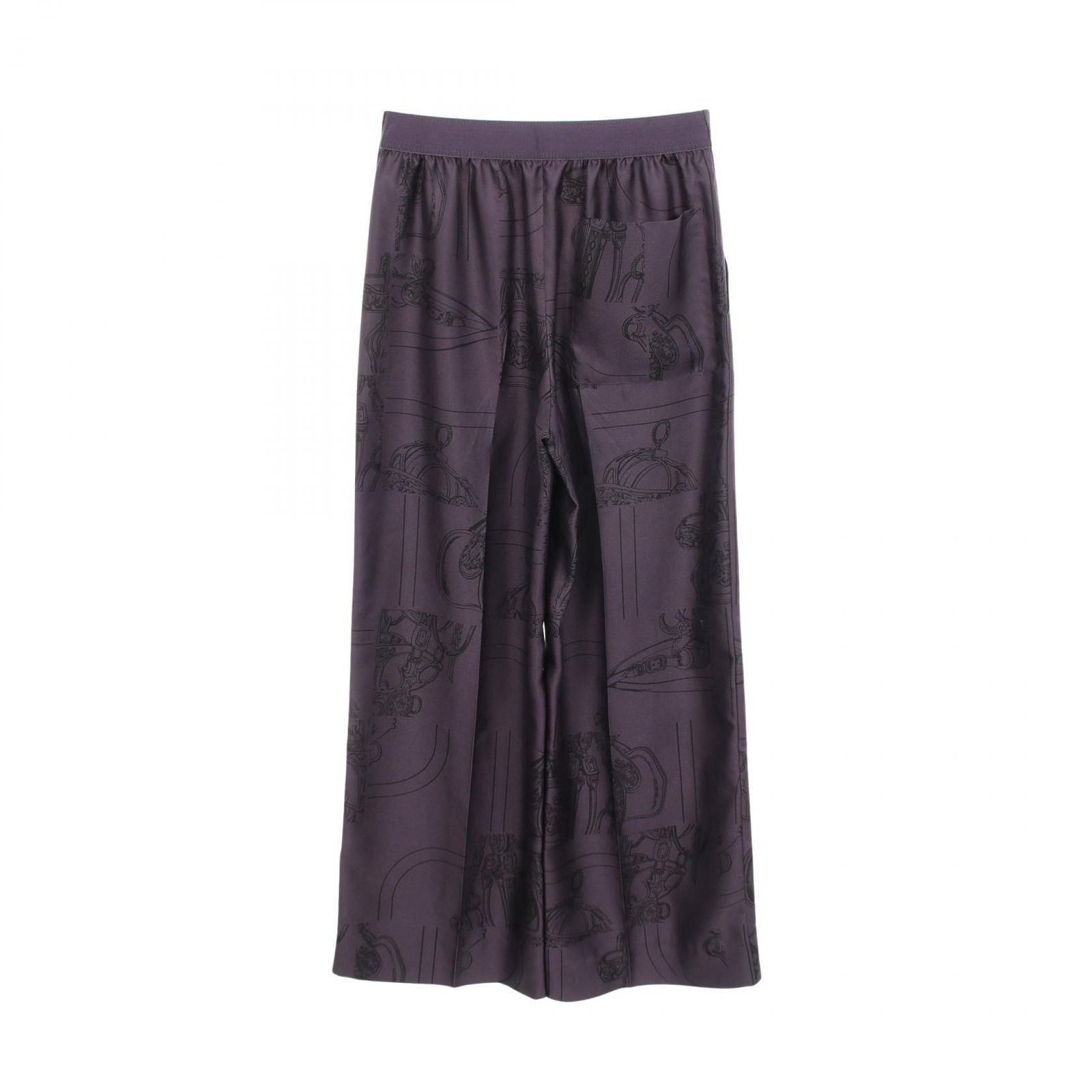 Hermes Pants en Desordre Finesse Twill Lane Purple Silk — view 2