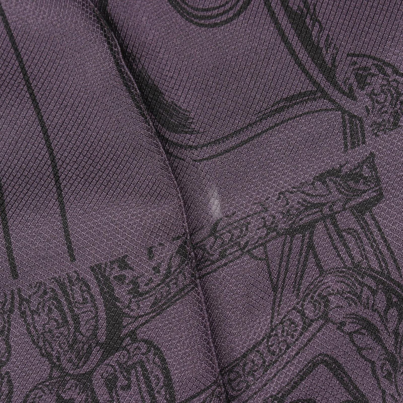 Hermes Pants en Desordre Finesse Twill Lane Purple Silk — view 7