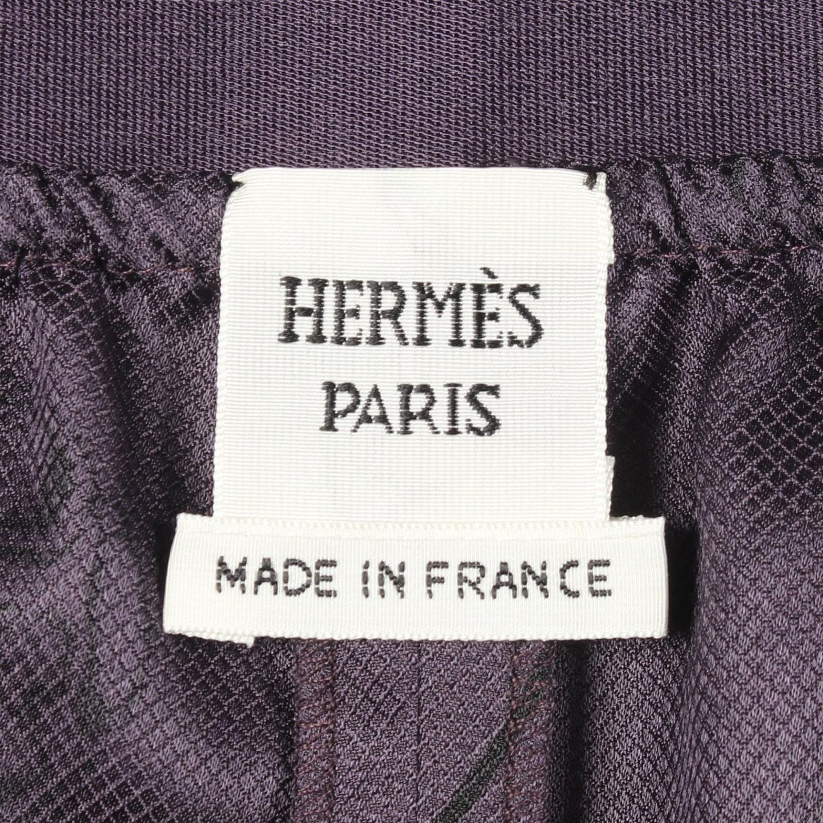 Hermes Pants en Desordre Finesse Twill Lane Purple Silk — view 3