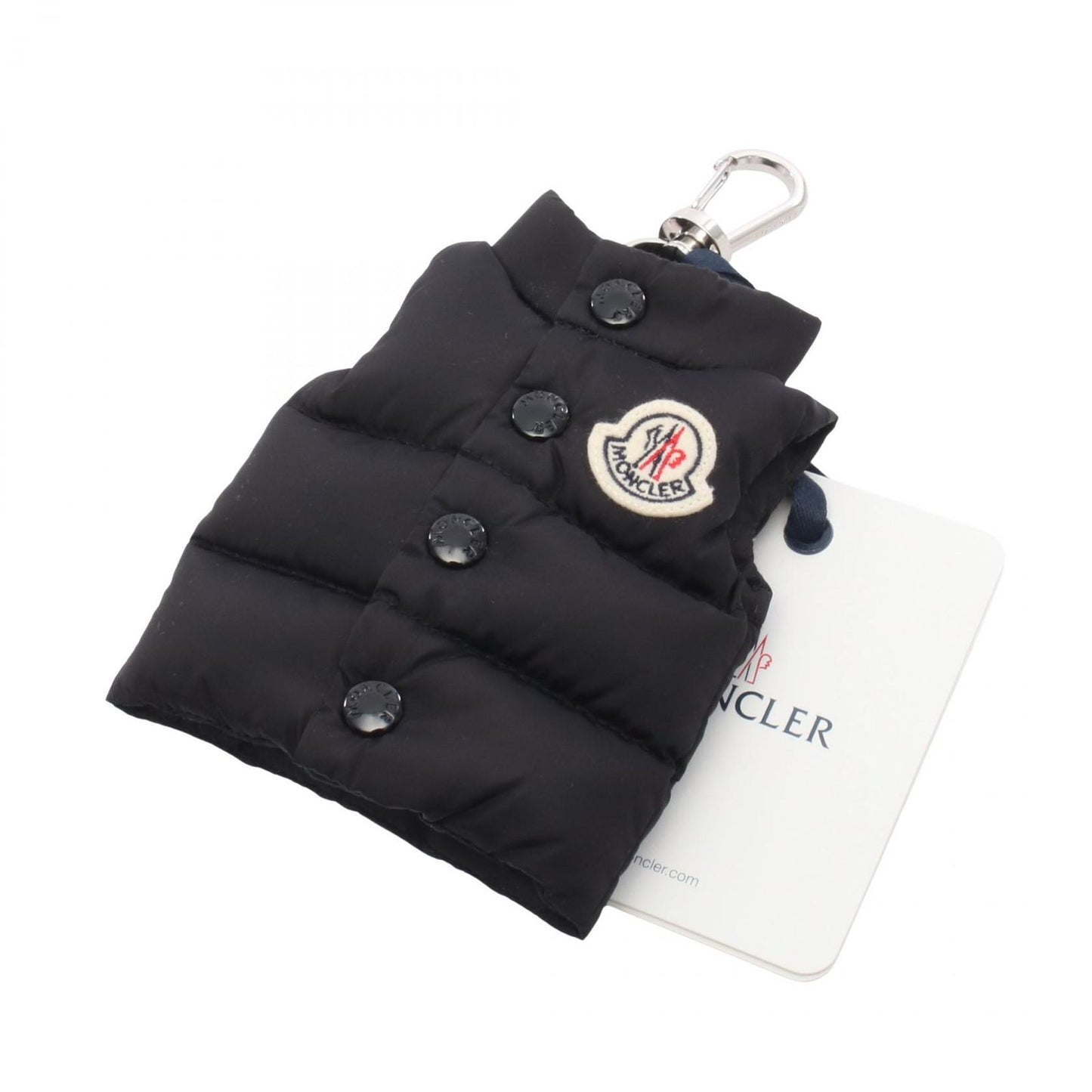 Moncler Charm Vest with Key Ring Black Nylon Leather