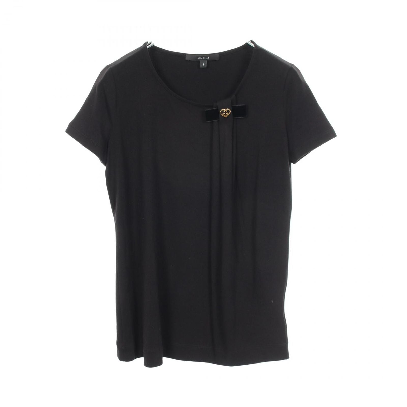Gucci Short Sleeve T-Shirt Interlocking Black Rayon